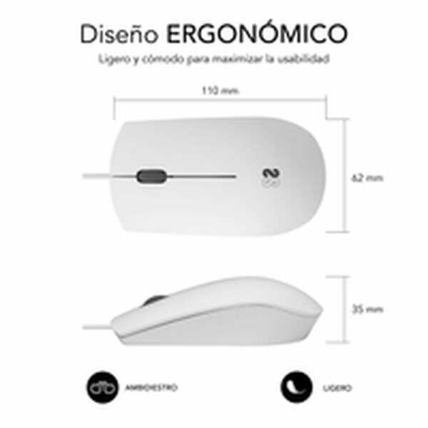 Ratón Subblim SUBMO-B2BS002 Blanco 1200 DPI - Imagen 2