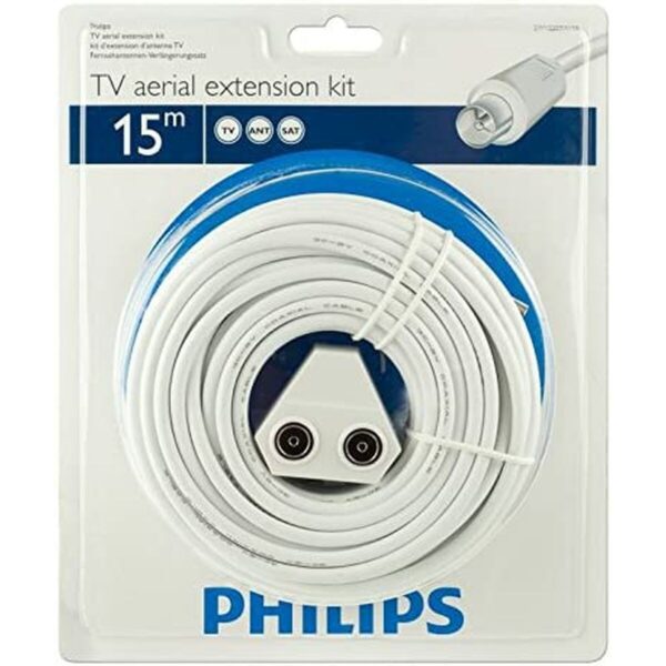 Cable Coaxial Antena TV Philips SWV2209W/10 Cobre 15 m - Imagen 2