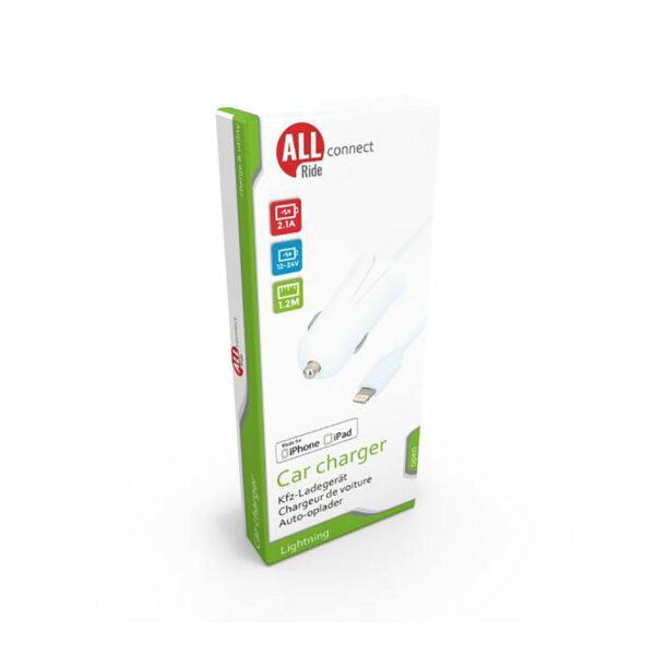 Cargador de Coche All Ride 2,1 A iPhone 1,2 m - Imagen 3
