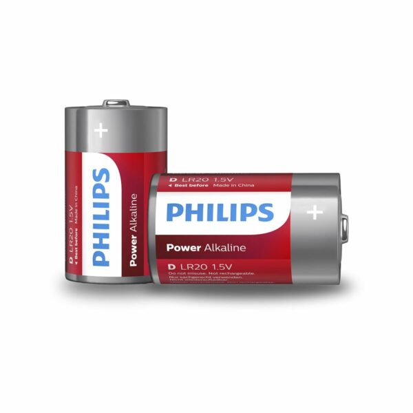 Pilas Alcalinas Philips Power LR20 1,5 V Tipo D (2 Unidades) - Imagen 2
