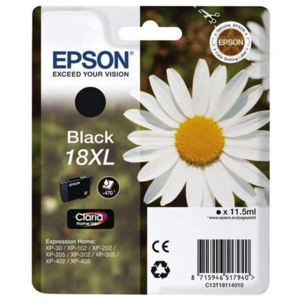 Cartucho de Tinta Original Epson Cartucho 18XL negro Blanco Negro - Imagen 2
