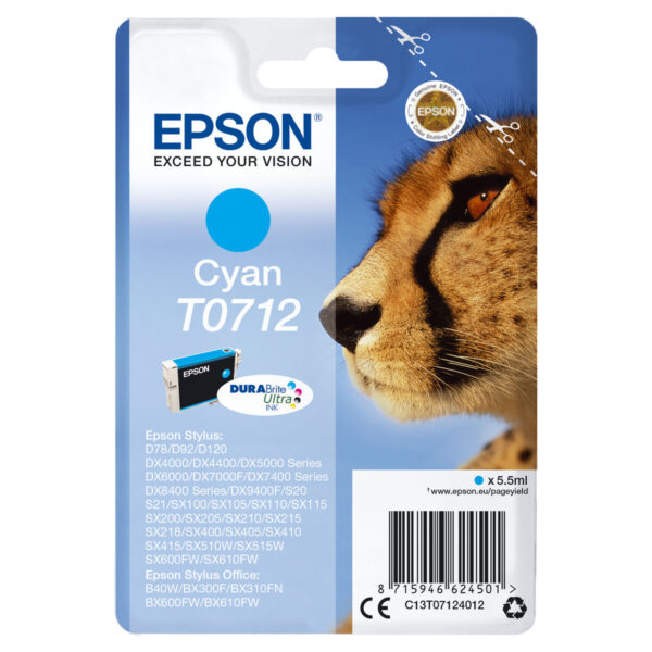 Cartucho de Tinta Original Epson Cartucho T0712 cian Cian