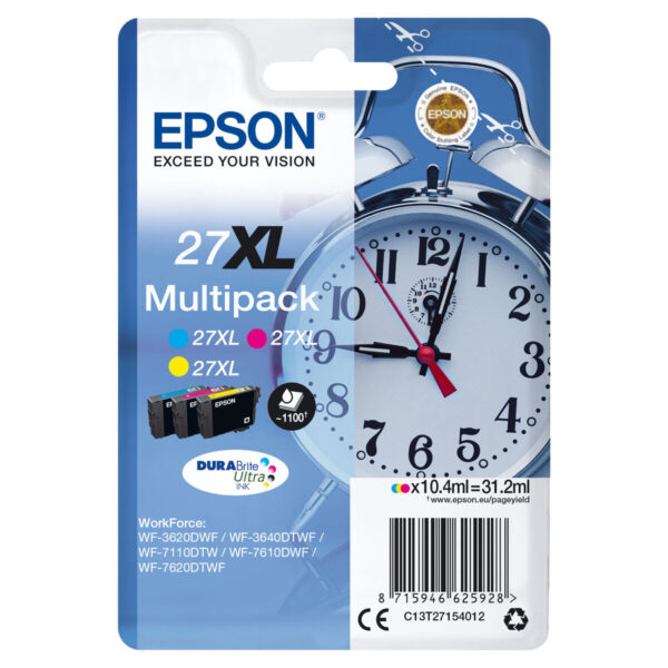 Cartucho de Tinta Original Epson 27XL Negro Multicolor Cian/Magenta/Amarillo