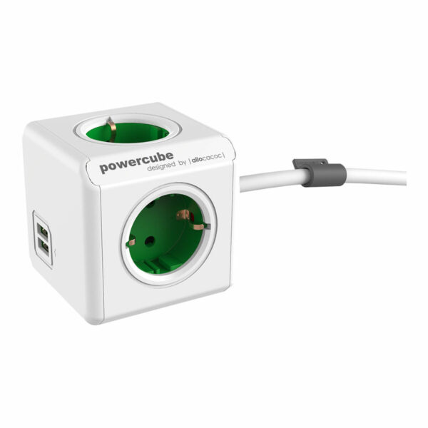 Regleta Enchufes Cubo Allocacoc Powercube Extended 1402 USB 250 V 16 A 1,5 m - Imagen 2