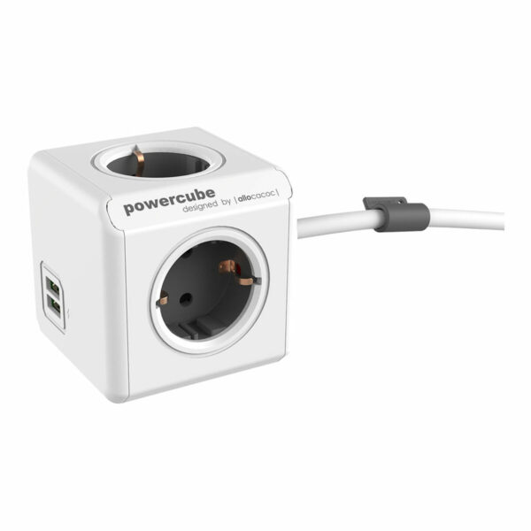 Regleta Enchufes Cubo Allocacoc Powercube Extended 1402 USB 250 V 16 A 1,5 m - Imagen 3