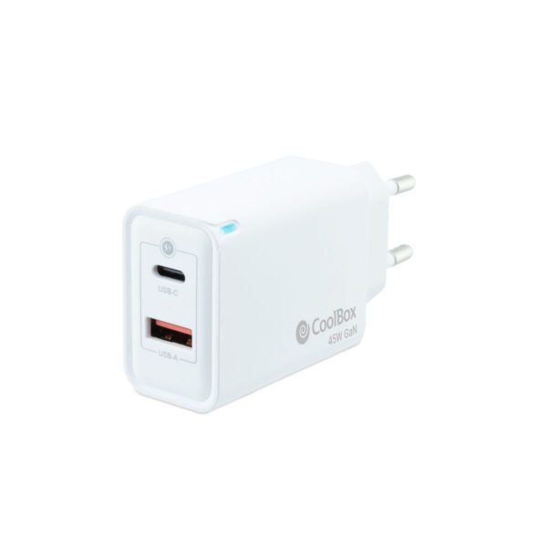 Cargador de Pared CoolBox COO-CUP-45CA Blanco 45 W - Imagen 2