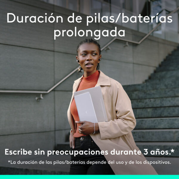 Teclado Bluetooth Logitech 920-013011 Qwerty Español Gris Blanco/Gris - Imagen 2