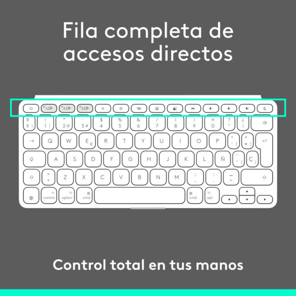 Teclado Bluetooth Logitech 920-013011 Qwerty Español Gris Blanco/Gris - Imagen 3