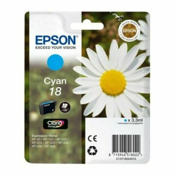 Cartucho de Tinta Original Epson C13T18024012 Azul Cian - Imagen 2