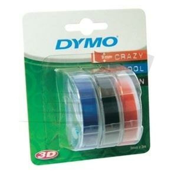 Cinta Laminada para Rotuladoras Dymo 9 mm x 3 m Rojo Negro Azul (5 Unidades) - Imagen 2