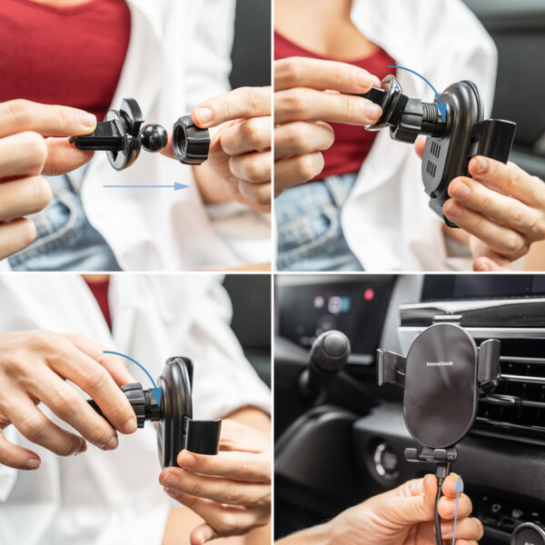 Soporte Cargador Rápido Inalámbrico para Coche Chakar InnovaGoods - Imagen 5